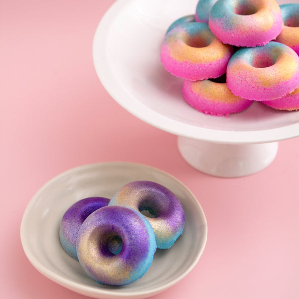 Donut Bath Bombs, Paraben-Free with Coconut Oil, Handmade Bath Bombs (Singles and Sets)