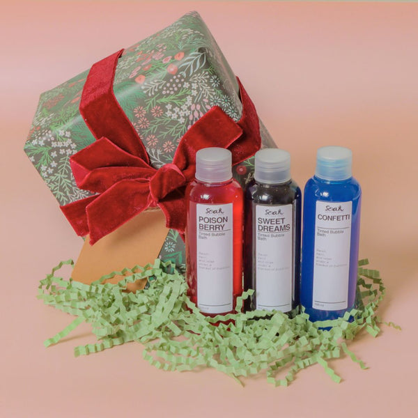 Christmas Bath & Body Gift Set – Bubble Bath & Bath Bomb Self-Care Box